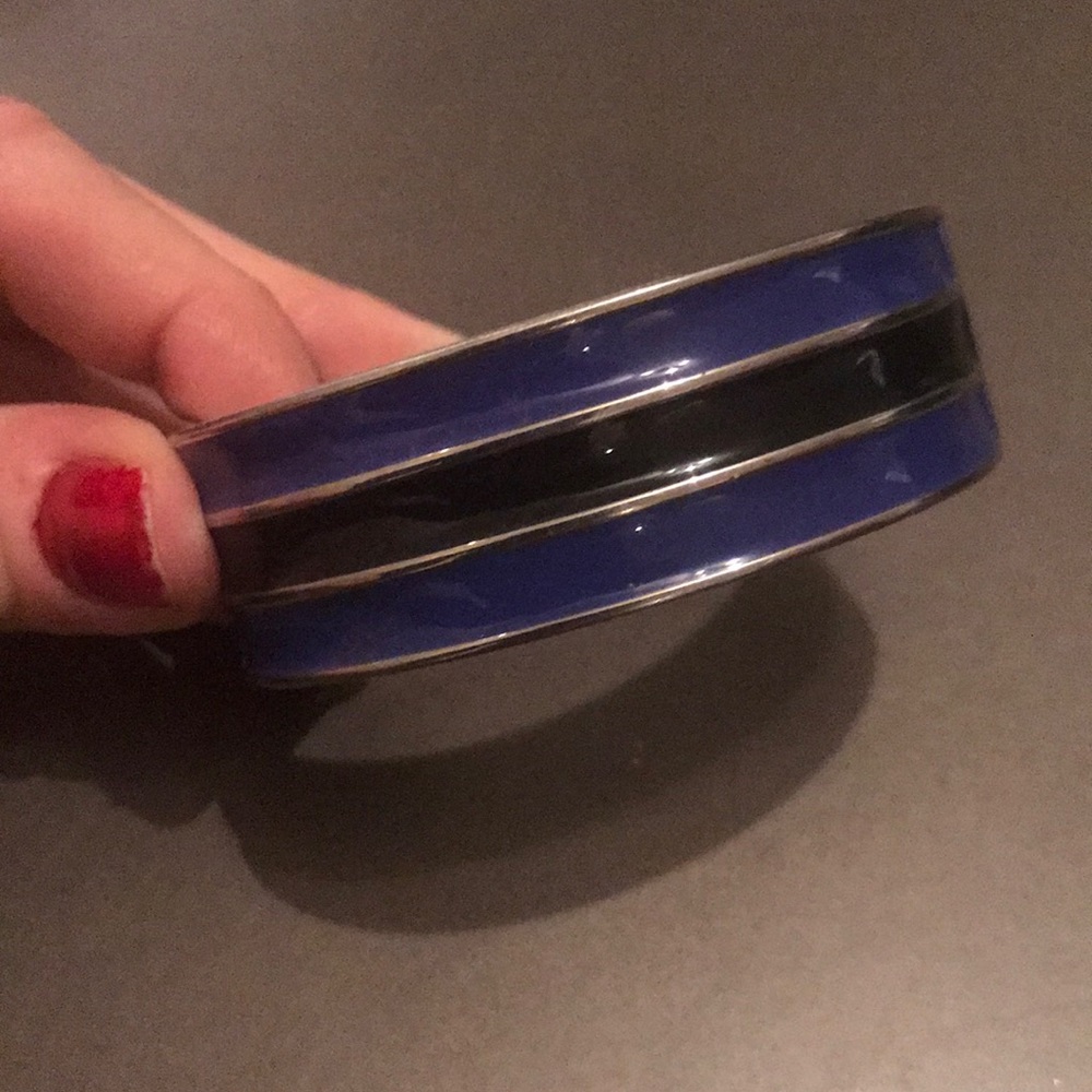 Silver Blue and Black Bracelet